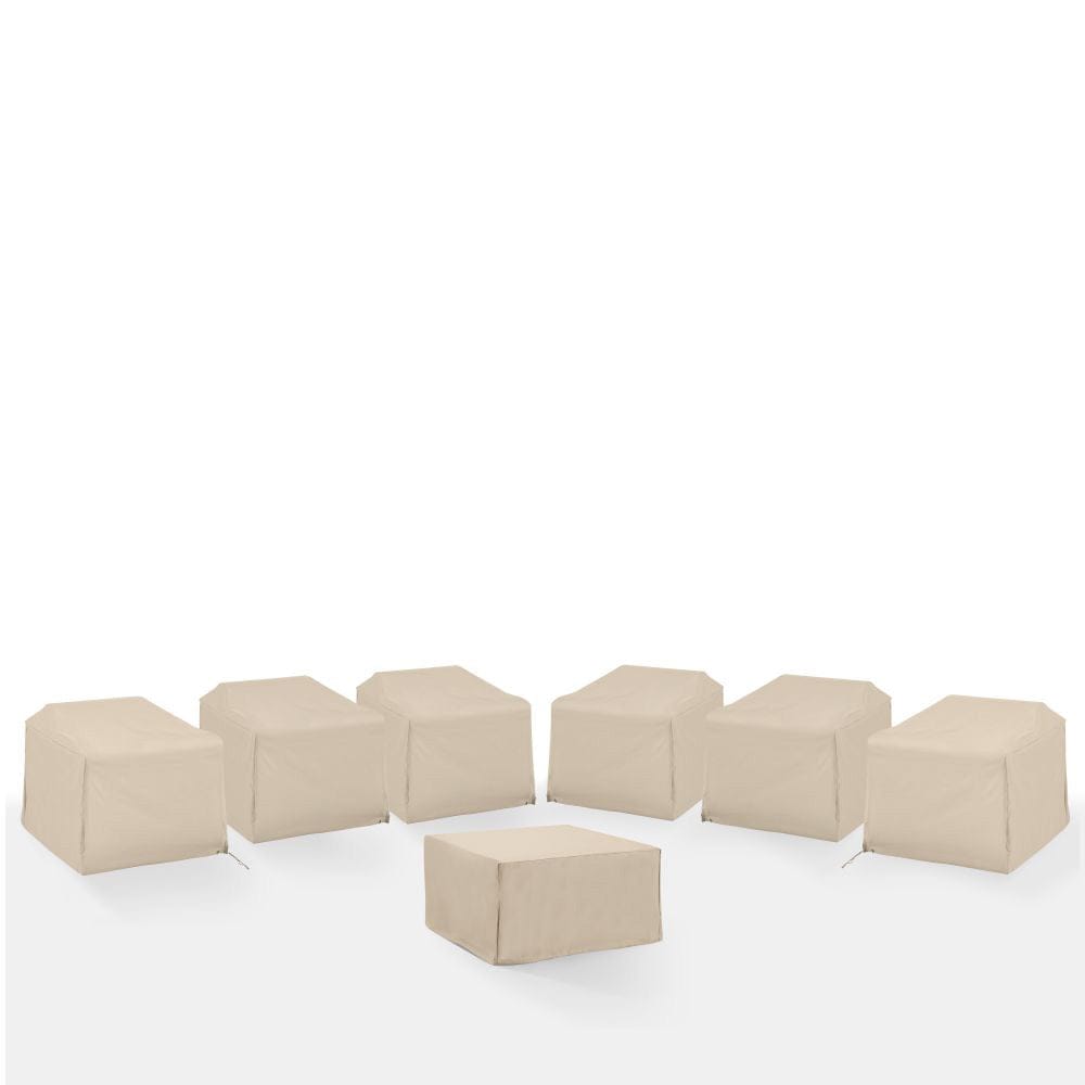 Crosley Furniture - 7Pc Outdoor Sectional Furniture Cover Set - 6 Chairs & 1 Square Table/Ottoman - MO75026-TA view 1
