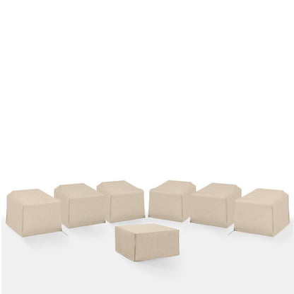 Crosley Furniture - 7Pc Outdoor Sectional Furniture Cover Set - 6 Chairs & 1 Square Table/Ottoman - MO75026-TA view 1