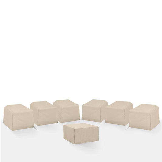 Crosley Furniture - 7Pc Outdoor Sectional Furniture Cover Set - 6 Chairs & 1 Square Table/Ottoman - MO75026-TA view 1