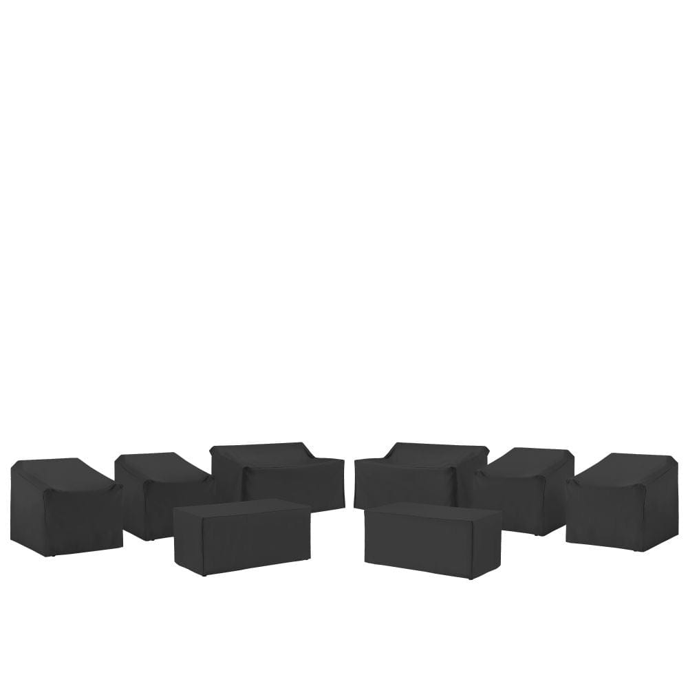 Crosley Furniture - 8Pc Outdoor Furniture Cover Set - 4 Chairs, 2 Loveseats, & 2 Coffee Tables - MO75039-BK view 1