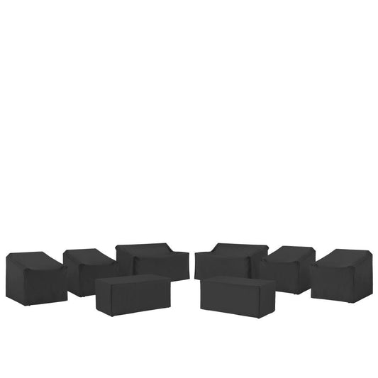 Crosley Furniture - 8Pc Outdoor Furniture Cover Set - 4 Chairs, 2 Loveseats, & 2 Coffee Tables - MO75039-BK view 1