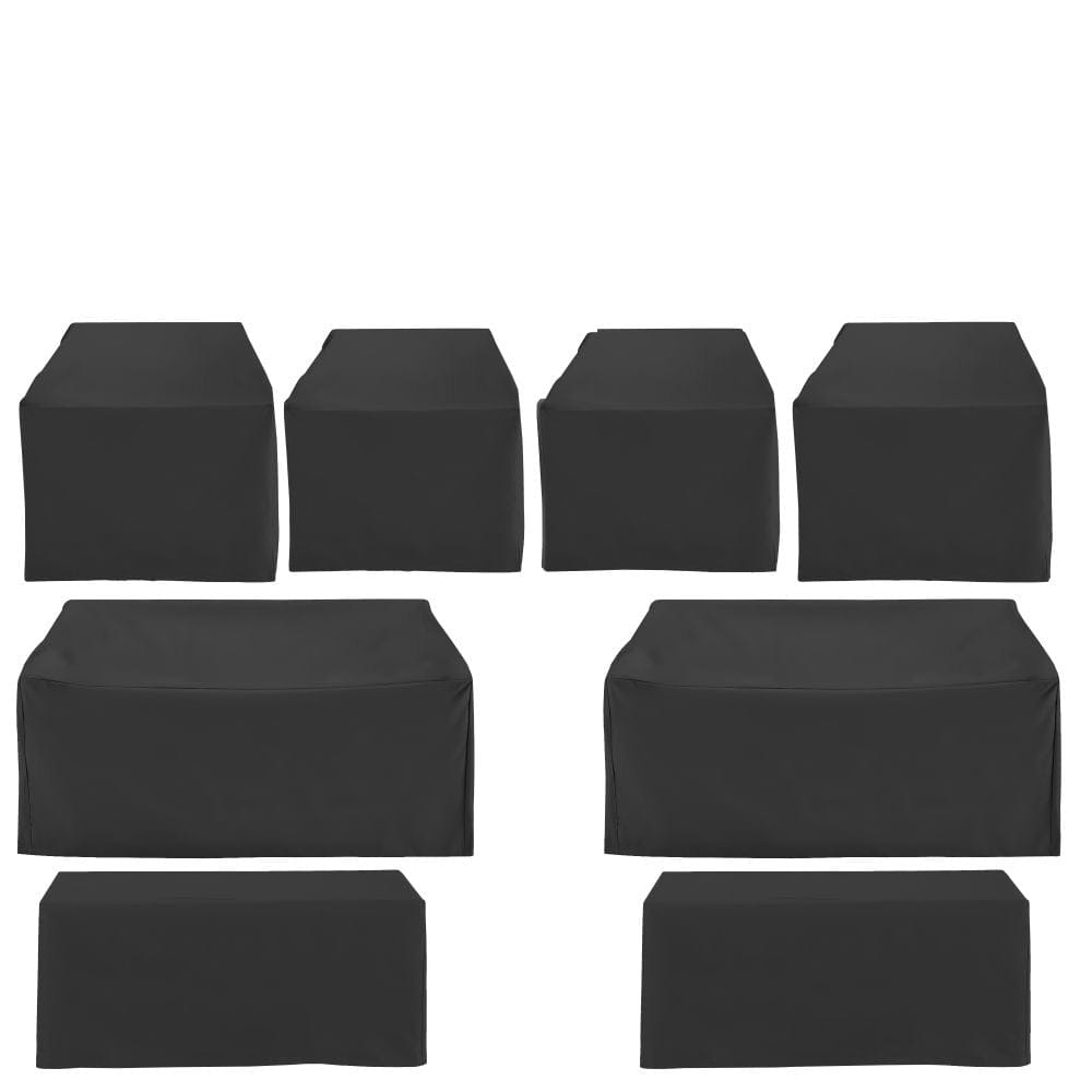 Crosley Furniture - 8Pc Outdoor Furniture Cover Set - 4 Chairs, 2 Loveseats, & 2 Coffee Tables - MO75039-BK view 2