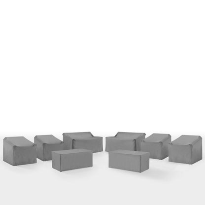 Crosley Furniture - 8Pc Outdoor Furniture Cover Set - 4 Chairs, 2 Loveseats, & 2 Coffee Tables - MO75039-GY view 1