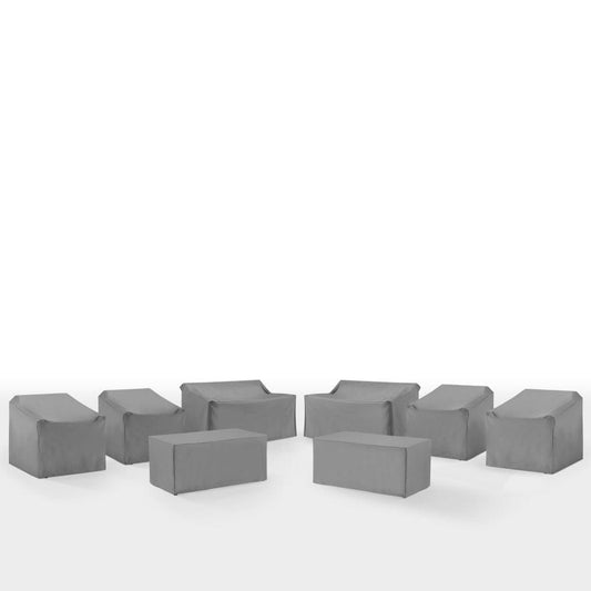 Crosley Furniture - 8Pc Outdoor Furniture Cover Set - 4 Chairs, 2 Loveseats, & 2 Coffee Tables - MO75039-GY view 1