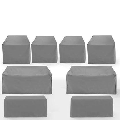 Crosley Furniture - 8Pc Outdoor Furniture Cover Set - 4 Chairs, 2 Loveseats, & 2 Coffee Tables - MO75039-GY view 2