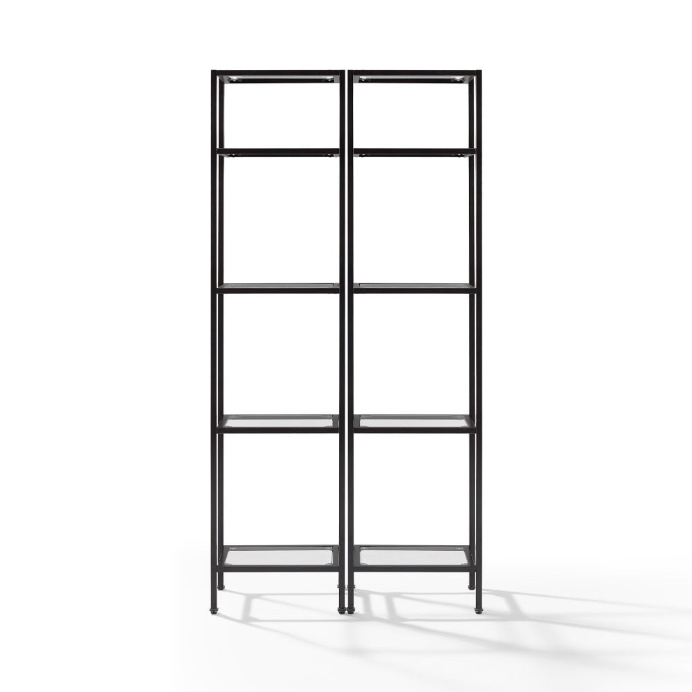 Crosley Furniture - Aimee 2 Piece Etagere Set Soft Gold - 2 Narrow Etageres - KF6005BZ veiw 1