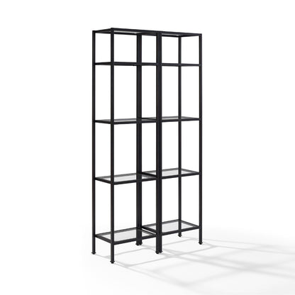 Crosley Furniture - Aimee 2 Piece Etagere Set Soft Gold - 2 Narrow Etageres - KF6005BZ veiw 2
