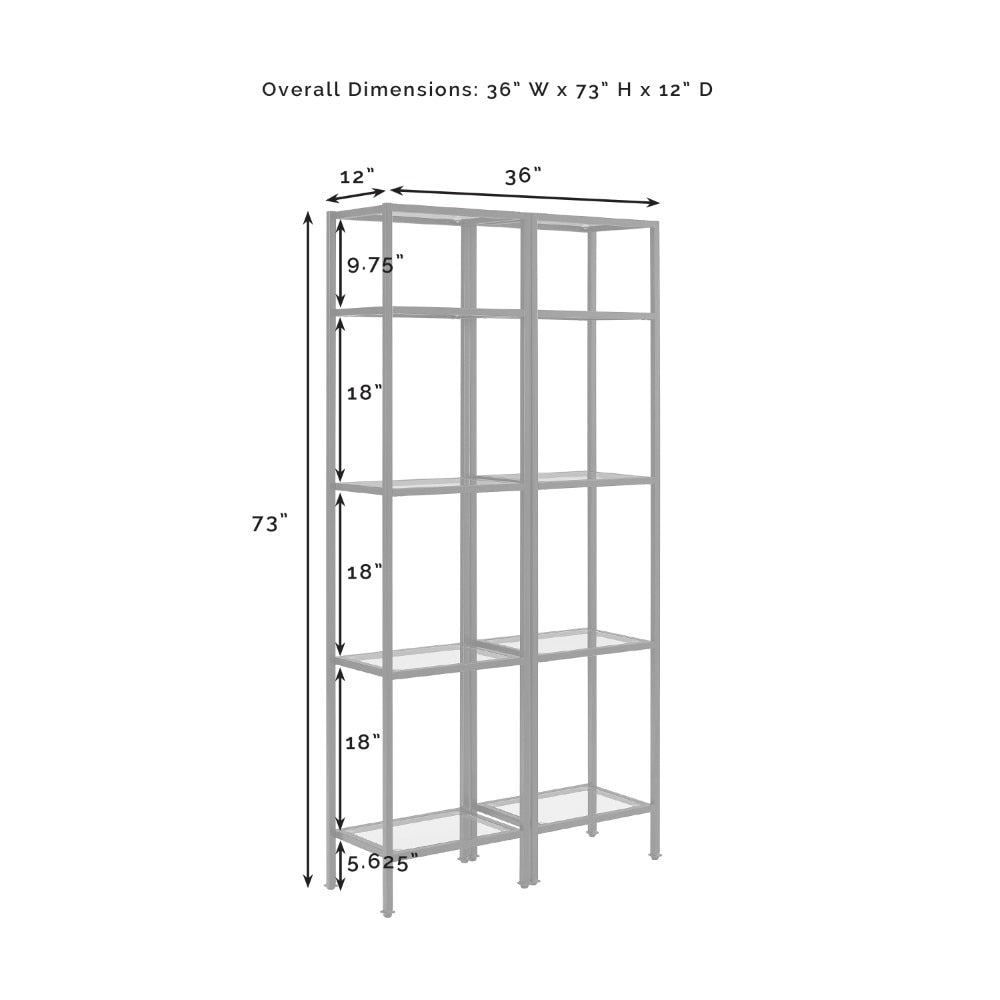 Crosley Furniture - Aimee 2 Piece Etagere Set Soft Gold - 2 Narrow Etageres - KF6005BZ veiw 3