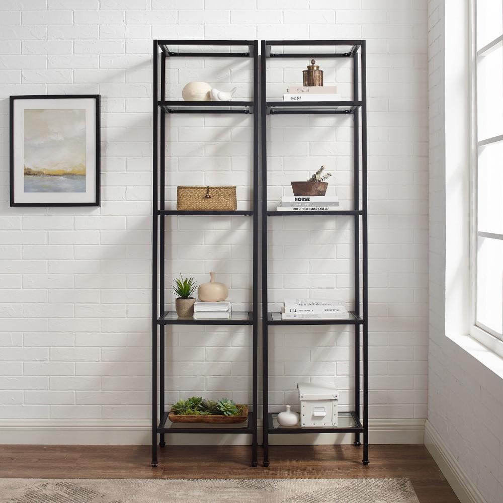 Crosley Furniture - Aimee 2 Piece Etagere Set Soft Gold - 2 Narrow Etageres - KF6005BZ veiw 4