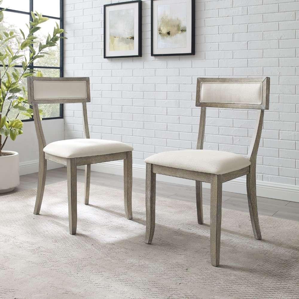 Crosley Furniture - Alessia Dining Chair Set Rustic Graywash (Set of 2) - CF501419-RG veiw 2