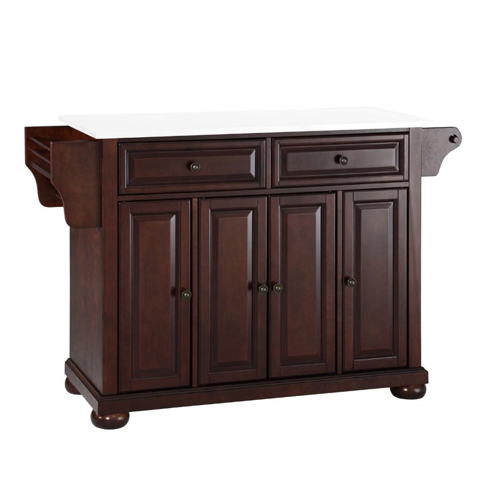 Crosley Furniture - Alexandria Granite Top Full Size Kitchen Island/Cart Mahogany/White - KF30005AMA view 2