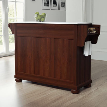 Crosley Furniture - Alexandria Granite Top Full Size Kitchen Island/Cart Mahogany/White - KF30005AMA view 4