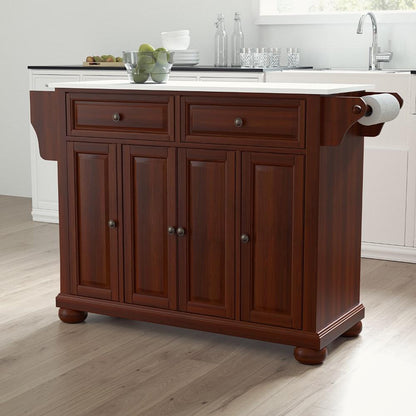Crosley Furniture - Alexandria Granite Top Full Size Kitchen Island/Cart Mahogany/White - KF30005AMA view 8