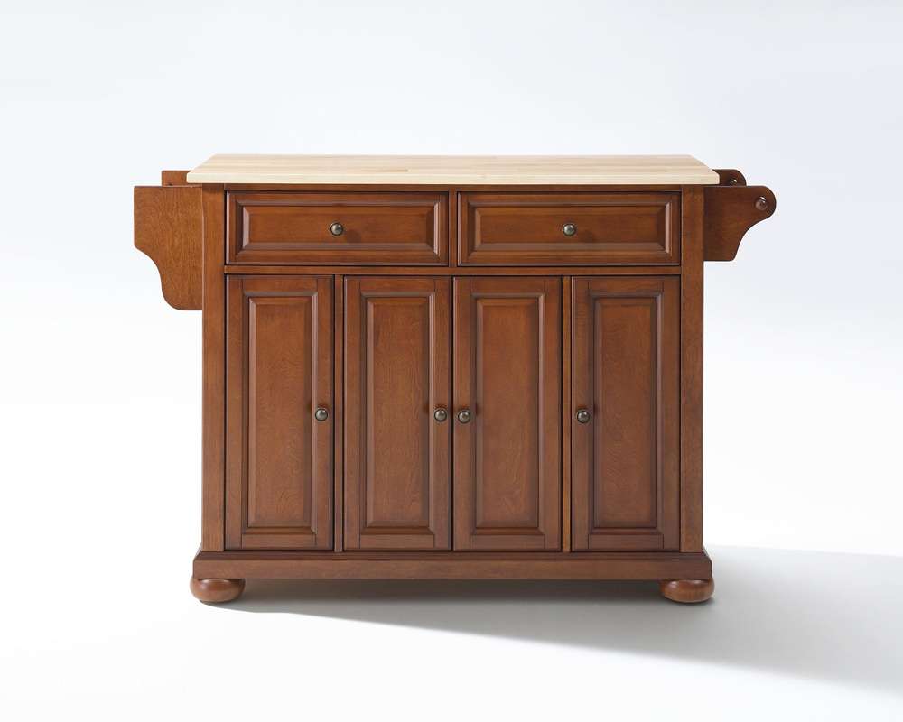 Crosley Furniture - Alexandria Natural Wood Top Kitchen Island in Classic Cherry Finish - KF30001ACH veiw 1