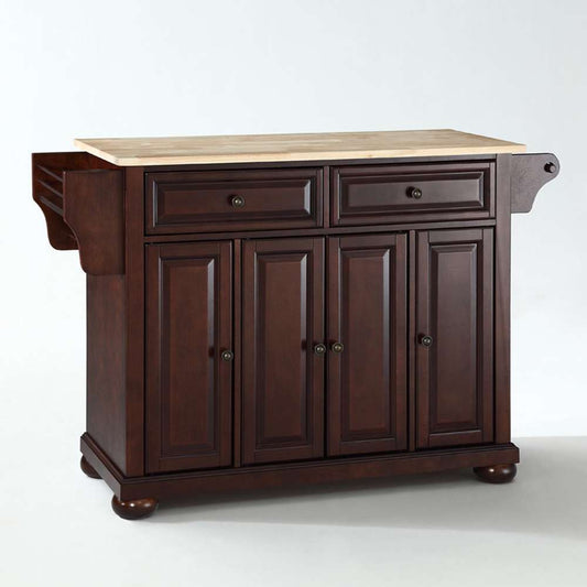 Crosley Furniture - Alexandria Natural Wood Top Kitchen Island in Vintage Mahogany Finish - KF30001AMA view 1