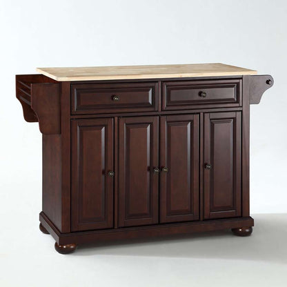 Crosley Furniture - Alexandria Natural Wood Top Kitchen Island in Vintage Mahogany Finish - KF30001AMA veiw 1