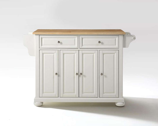Crosley Furniture - Alexandria Natural Wood Top Kitchen Island in White Finish - KF30001AWH veiw 1