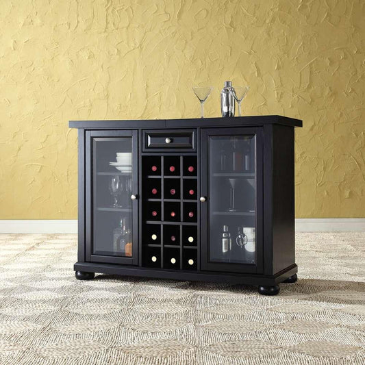 Crosley Furniture - Alexandria Sliding Top Bar Cabinet in Black Finish - KF40002ABK veiw 1