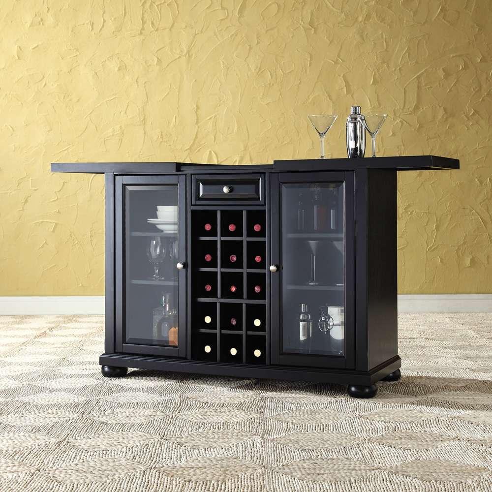 Crosley Furniture - Alexandria Sliding Top Bar Cabinet in Black Finish - KF40002ABK veiw 3