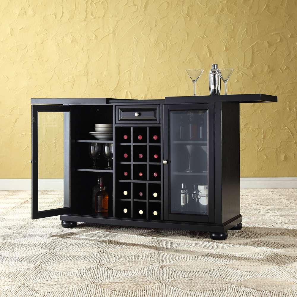 Crosley Furniture - Alexandria Sliding Top Bar Cabinet in Black Finish - KF40002ABK veiw 4