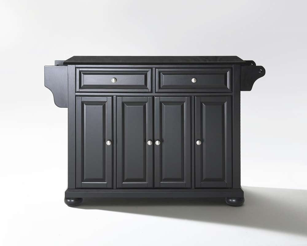 Crosley Furniture - Alexandria Solid Black Granite Top Kitchen Island in Black Finish - KF30004ABK veiw 1