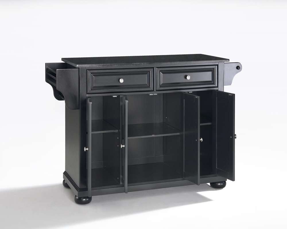 Crosley Furniture - Alexandria Solid Black Granite Top Kitchen Island in Black Finish - KF30004ABK veiw 2