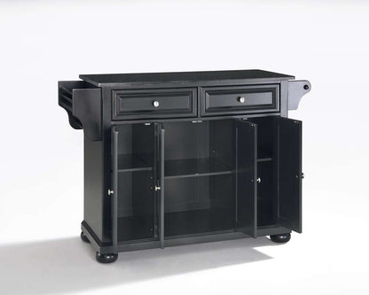Crosley Furniture - Alexandria Solid Black Granite Top Kitchen Island in Black Finish - KF30004ABK veiw 2