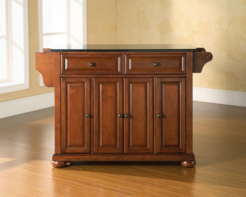Crosley Furniture - Alexandria Solid Black Granite Top Kitchen Island in Classic Cherry Finish - KF30004ACH veiw 2