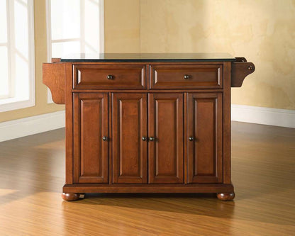 Crosley Furniture - Alexandria Solid Black Granite Top Kitchen Island in Classic Cherry Finish - KF30004ACH veiw 2