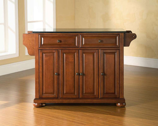 Crosley Furniture - Alexandria Solid Black Granite Top Kitchen Island in Classic Cherry Finish - KF30004ACH veiw 2