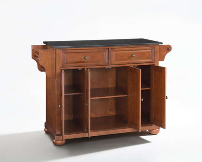 Crosley Furniture - Alexandria Solid Black Granite Top Kitchen Island in Classic Cherry Finish - KF30004ACH veiw 4
