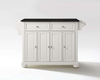 Crosley Furniture - Alexandria Solid Black Granite Top Kitchen Island in White Finish - KF30004AWH veiw 1