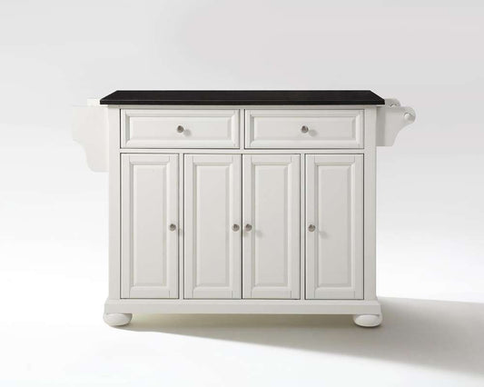 Crosley Furniture - Alexandria Solid Black Granite Top Kitchen Island in White Finish - KF30004AWH veiw 1