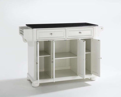 Crosley Furniture - Alexandria Solid Black Granite Top Kitchen Island in White Finish - KF30004AWH veiw 3