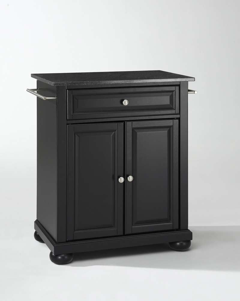 Crosley Furniture - Alexandria Solid Black Granite Top Portable Kitchen Island in Black Finish - KF30024ABK view 1
