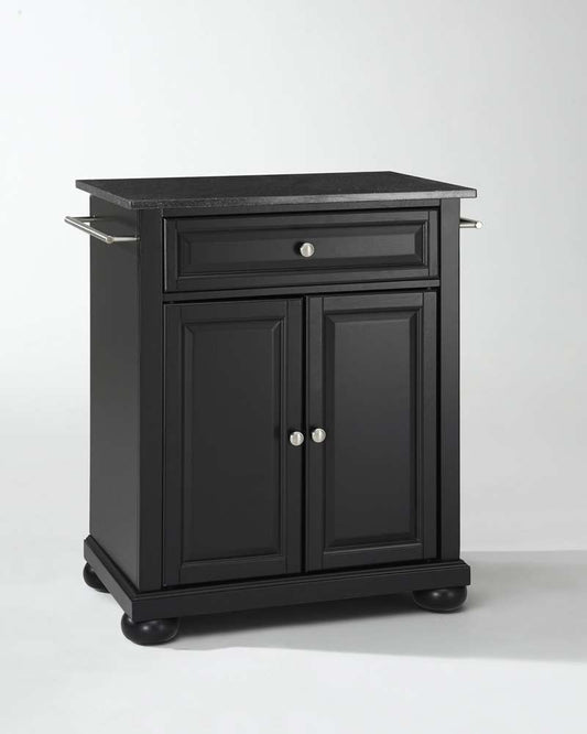 Crosley Furniture - Alexandria Solid Black Granite Top Portable Kitchen Island in Black Finish - KF30024ABK view 1