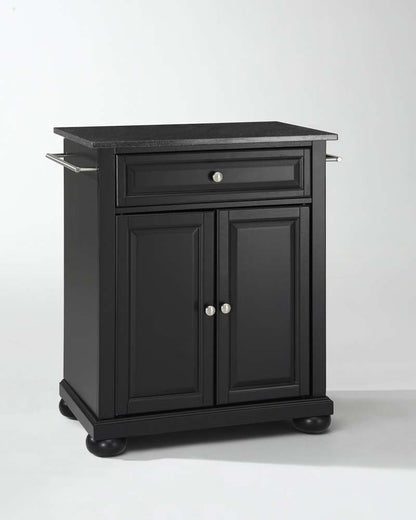 Crosley Furniture - Alexandria Solid Black Granite Top Portable Kitchen Island in Black Finish - KF30024ABK veiw 1