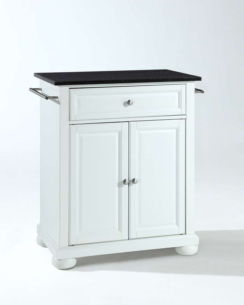 Crosley Furniture - Alexandria Solid Black Granite Top Portable Kitchen Island in White Finish - KF30024AWH veiw 1