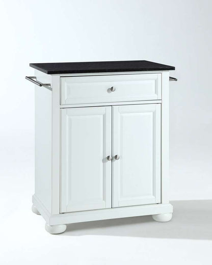Crosley Furniture - Alexandria Solid Black Granite Top Portable Kitchen Island in White Finish - KF30024AWH veiw 1