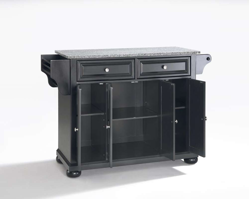Crosley Furniture - Alexandria Solid Granite Top Kitchen Island in Black Finish - KF30003ABK veiw 2