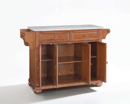 Crosley Furniture - Alexandria Solid Granite Top Kitchen Island in Classic Cherry Finish - KF30003ACH veiw 3