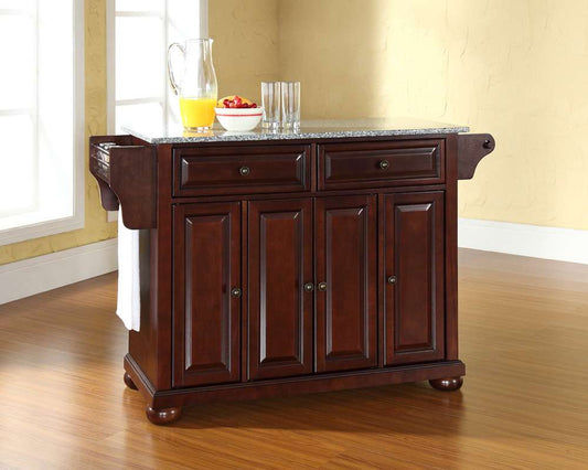 Crosley Furniture - Alexandria Solid Granite Top Kitchen Island in Vintage Mahogany Finish - KF30003AMA veiw 2