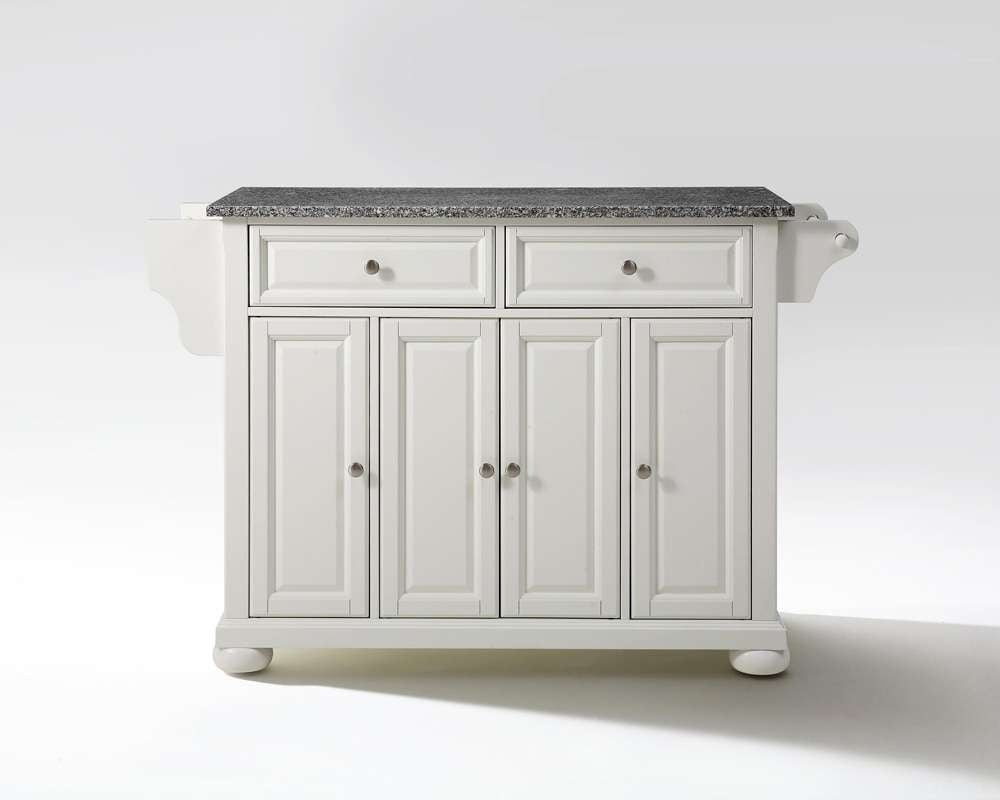 Crosley Furniture - Alexandria Solid Granite Top Kitchen Island in White Finish - KF30003AWH veiw 1