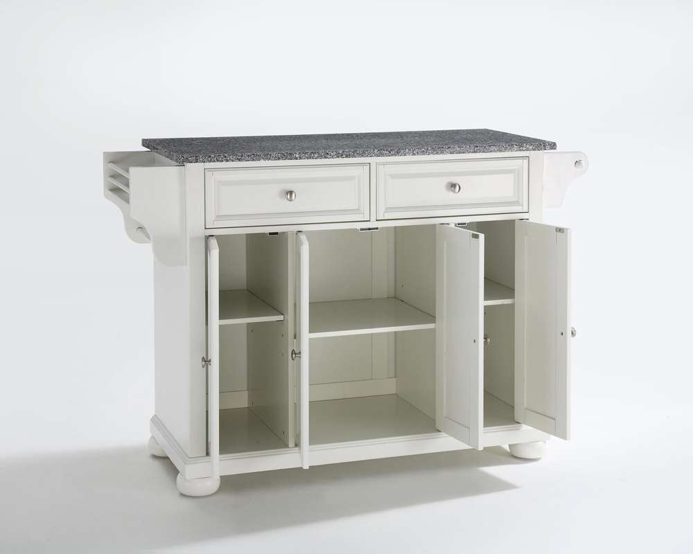 Crosley Furniture - Alexandria Solid Granite Top Kitchen Island in White Finish - KF30003AWH veiw 2