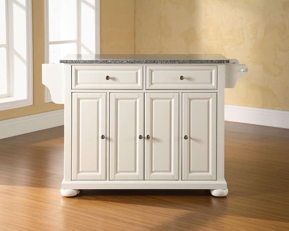 Crosley Furniture - Alexandria Solid Granite Top Kitchen Island in White Finish - KF30003AWH veiw 3