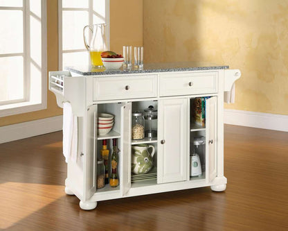 Crosley Furniture - Alexandria Solid Granite Top Kitchen Island in White Finish - KF30003AWH veiw 4