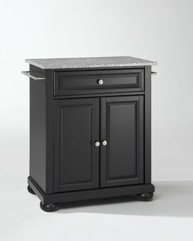 Crosley Furniture - Alexandria Solid Granite Top Portable Kitchen Island in Black Finish - KF30023ABK veiw 1