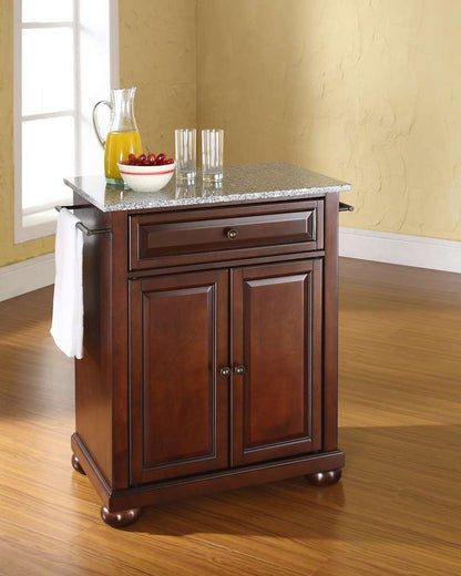 Crosley Furniture - Alexandria Solid Granite Top Portable Kitchen Island in Vintage Mahogany Finish - KF30023AMA veiw 2