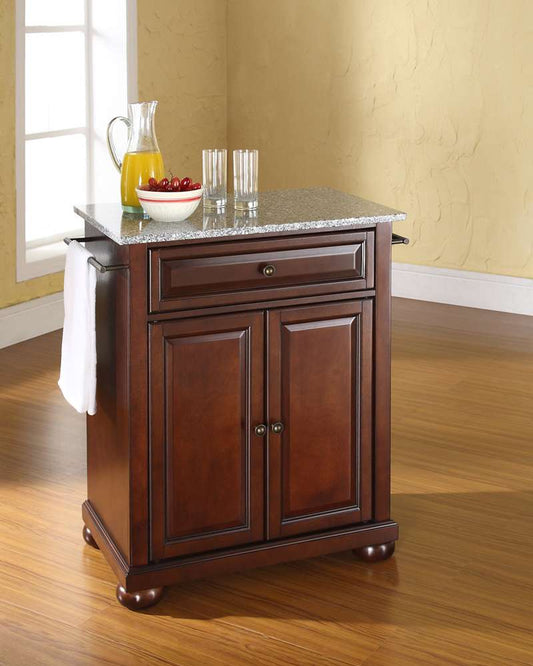 Crosley Furniture - Alexandria Solid Granite Top Portable Kitchen Island in Vintage Mahogany Finish - KF30023AMA veiw 2