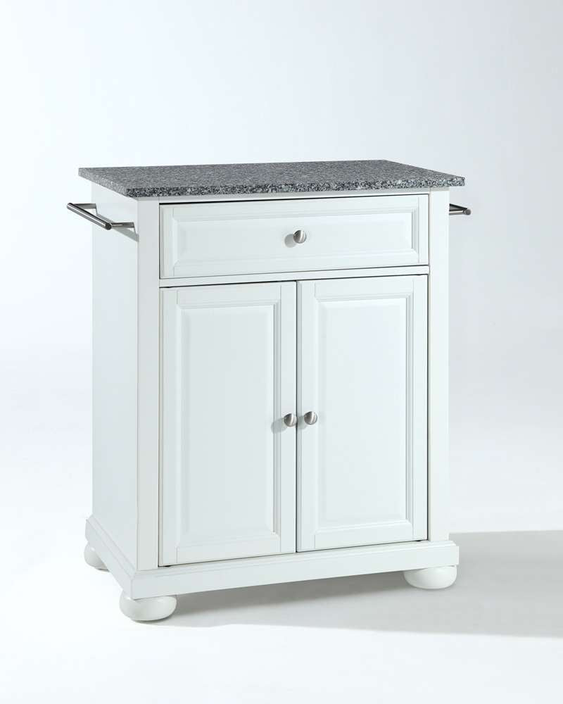 Crosley Furniture - Alexandria Solid Granite Top Portable Kitchen Island in White Finish - KF30023AWH veiw 1